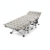LUCKPRO Camping Cot Gold Frame Gray Pad Comfortable Durable-6