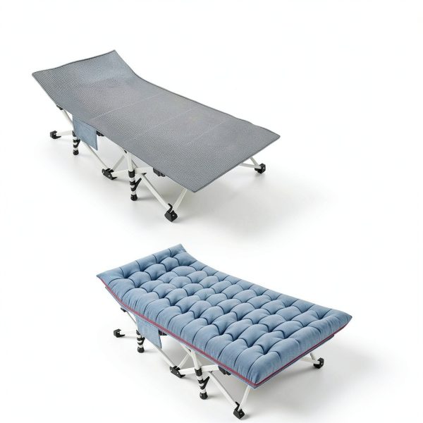 NESDCC Camping Cot Extra Large Upholstered Metal Frame-3