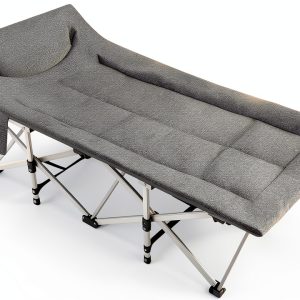 Ouwxim Camping Cot Heavy Duty Folding Bed with Pillow-0