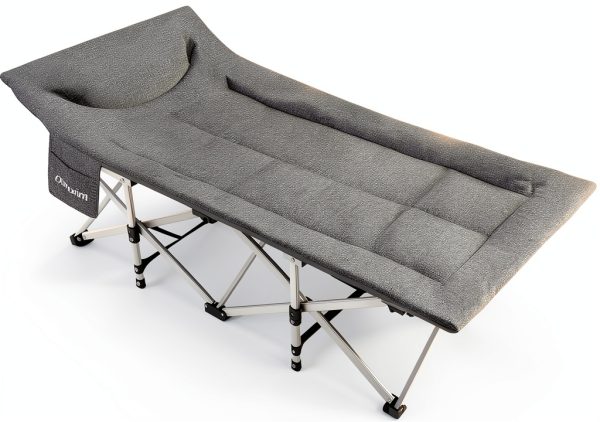 Ouwxim Camping Cot Heavy Duty Folding Bed with Pillow-0