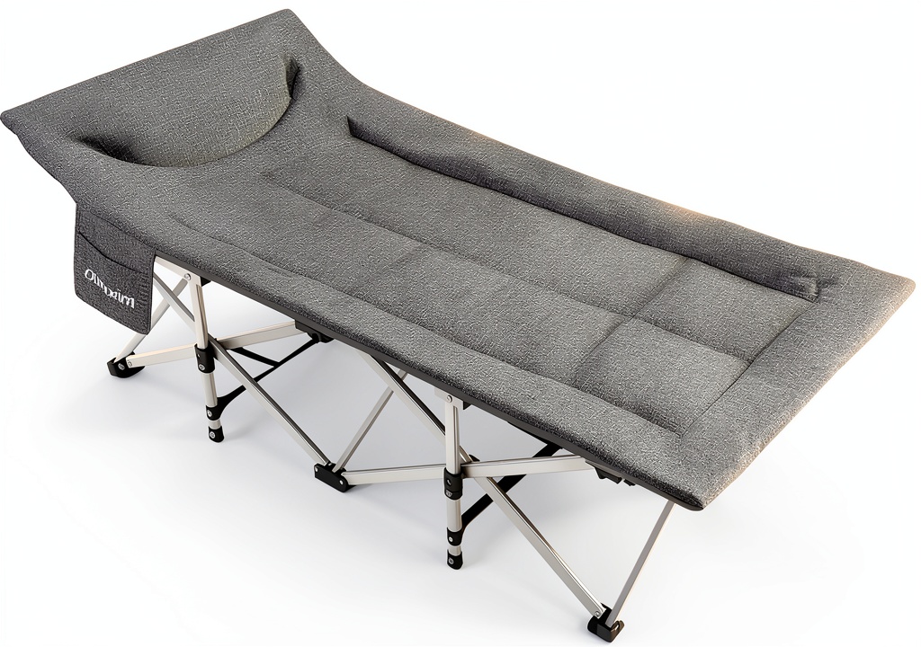 Ouwxim camping cot set up in a backyard setting