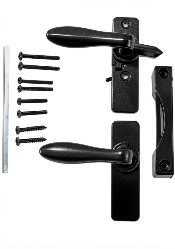 Ideal Security In Swing Door Handle Black Metal Locking-4