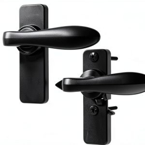 Ideal Security In Swing Door Handle Black Metal Locking-0