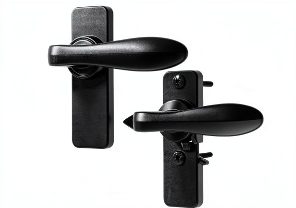 Ideal Security In Swing Door Handle Black Metal Locking-0