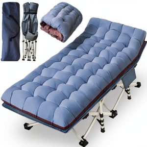 NESDCC Camping Cot Extra Large Upholstered Metal Frame-0