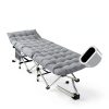 LUCKPRO Camping Cot Gold Frame Gray Pad Comfortable Durable-4