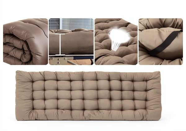 LUCKPRO Camping Cot Gold Frame Gray Pad Comfortable Durable-3