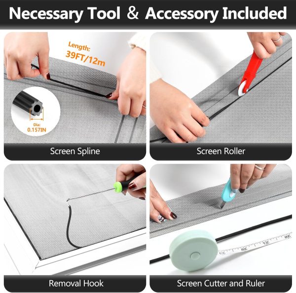 Secopad Window Screen Repair Kit Fiberglass Mesh Easy-2
