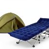LUCKPRO Camping Cot Gold Frame Gray Pad Comfortable Durable-1