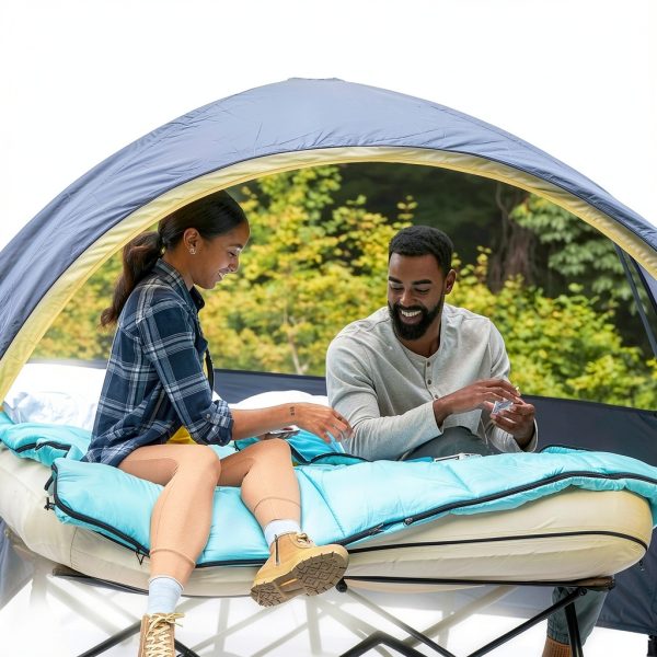 Coleman Queen Airbed Cot Built In Frame Adult Camping-5
