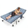 NESDCC Camping Cot Extra Large Upholstered Metal Frame-1