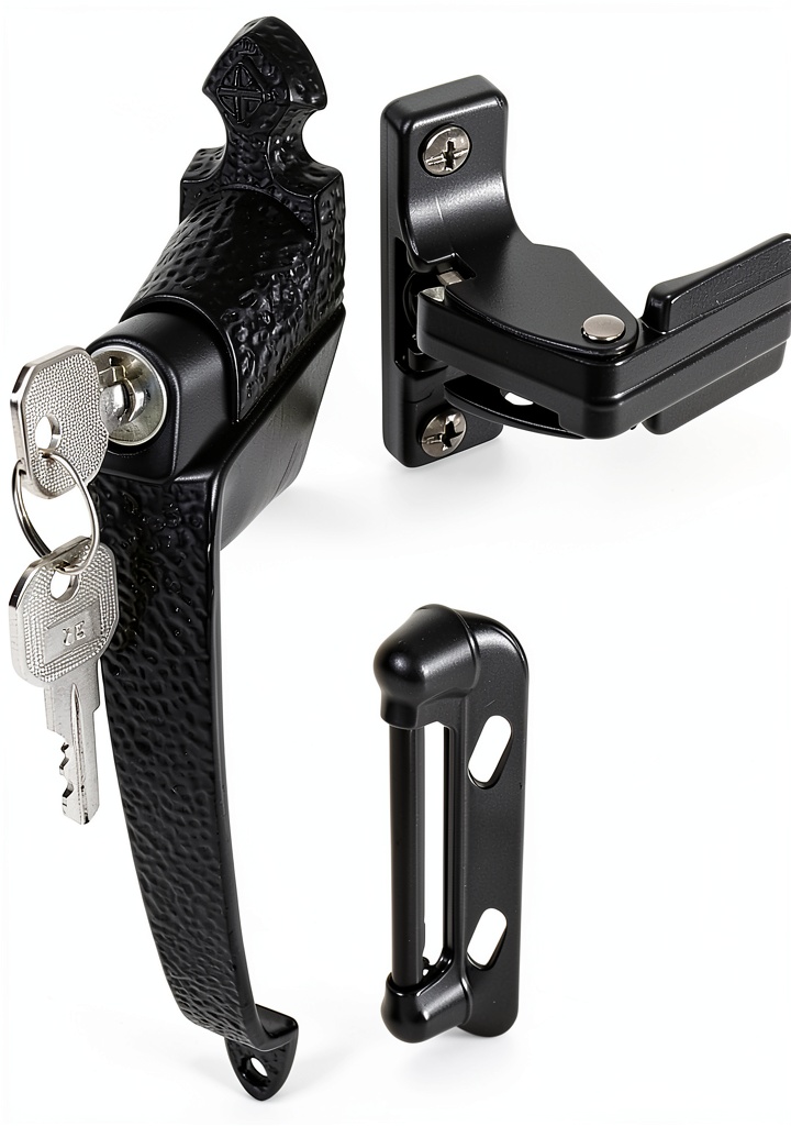 Prime Line push button lock installed on a screen door