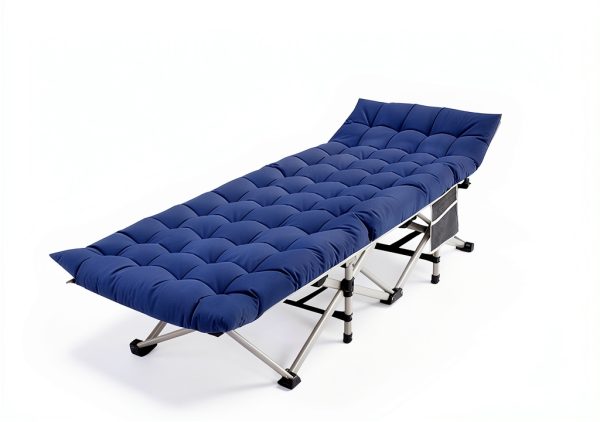 LUCKPRO Camping Cot Gold Frame Gray Pad Comfortable Durable-2