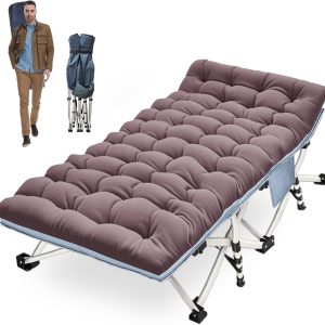 COLMERD XXL Camping Cot Heavy Duty Steel Frame Mattress-0