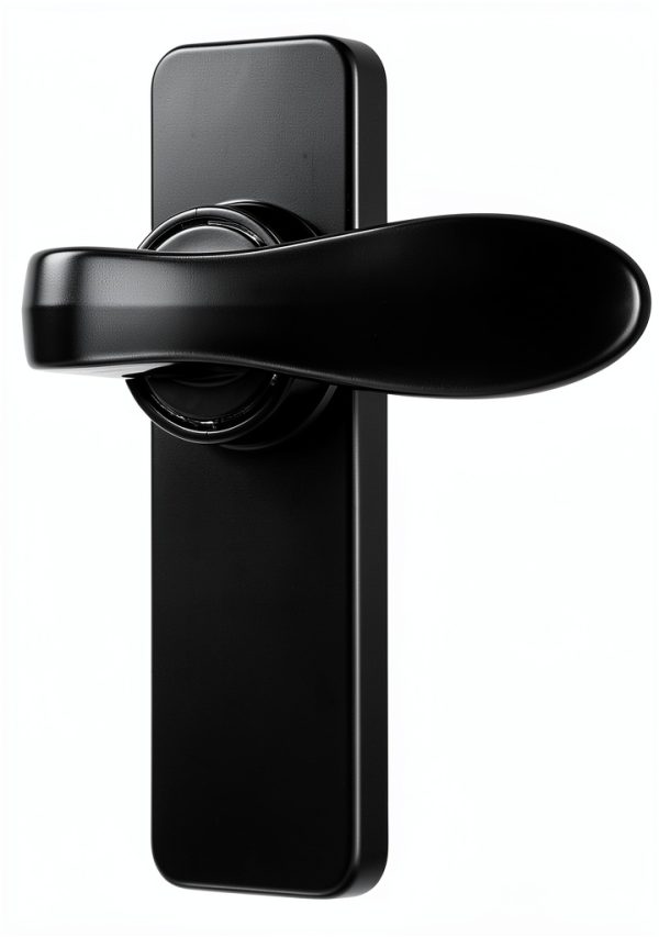 Ideal Security In Swing Door Handle Black Metal Locking-1