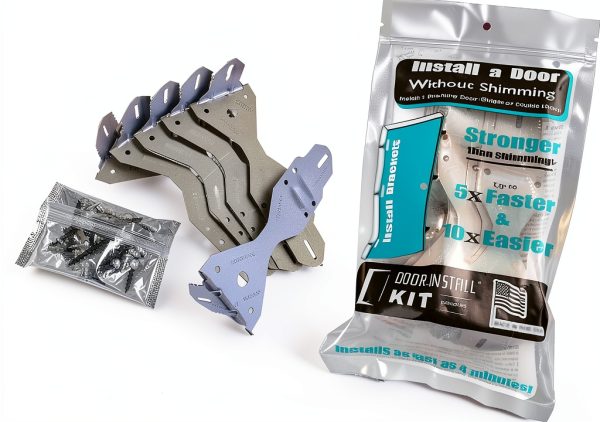 Door Install Kit Metal Modern Blue Silver InstallingADoor-0